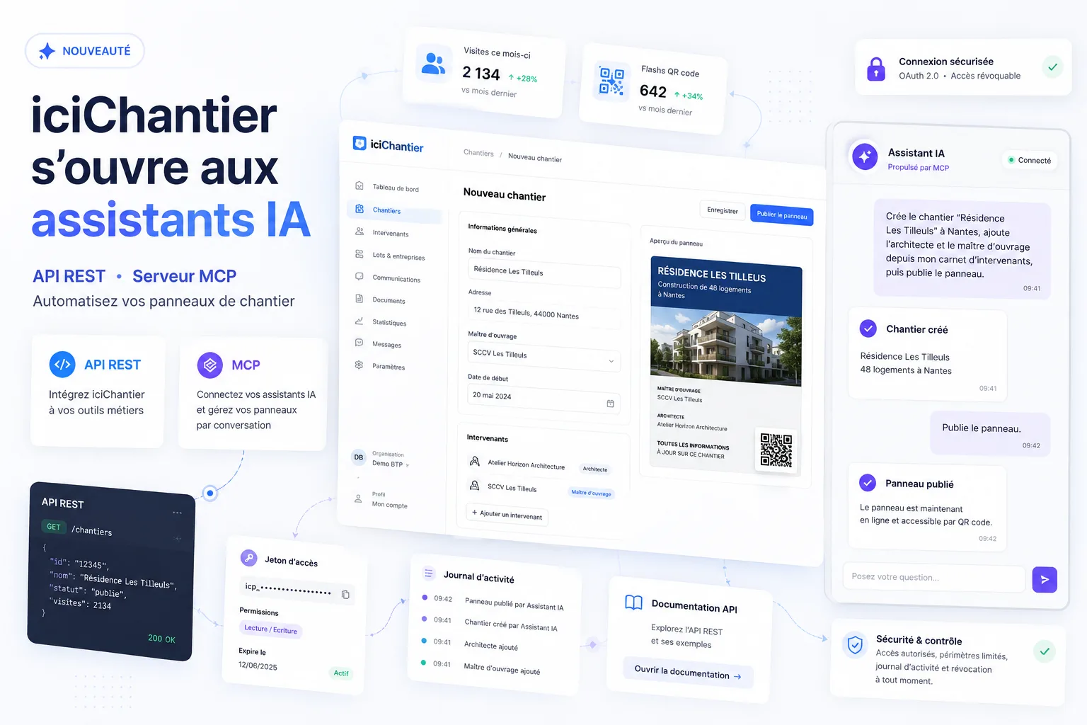 iciChantier ouvre son panneau de chantier aux assistants IA : lancement de l'API et du serveur MCP