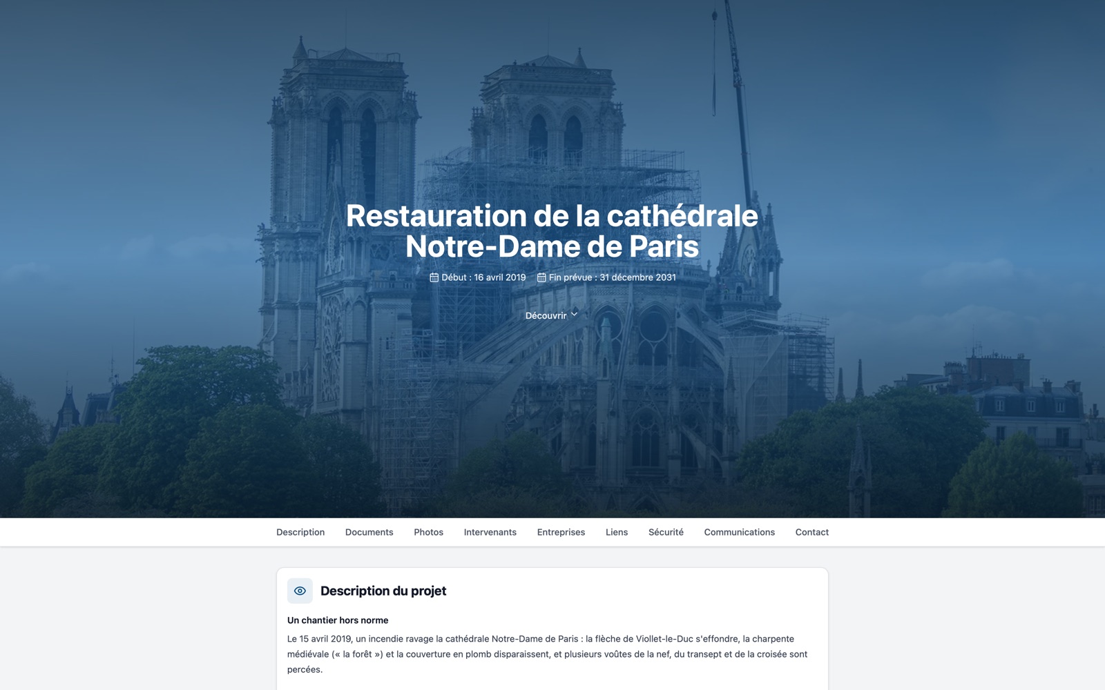Panneau de chantier public : modèle Couverture, photo plein écran